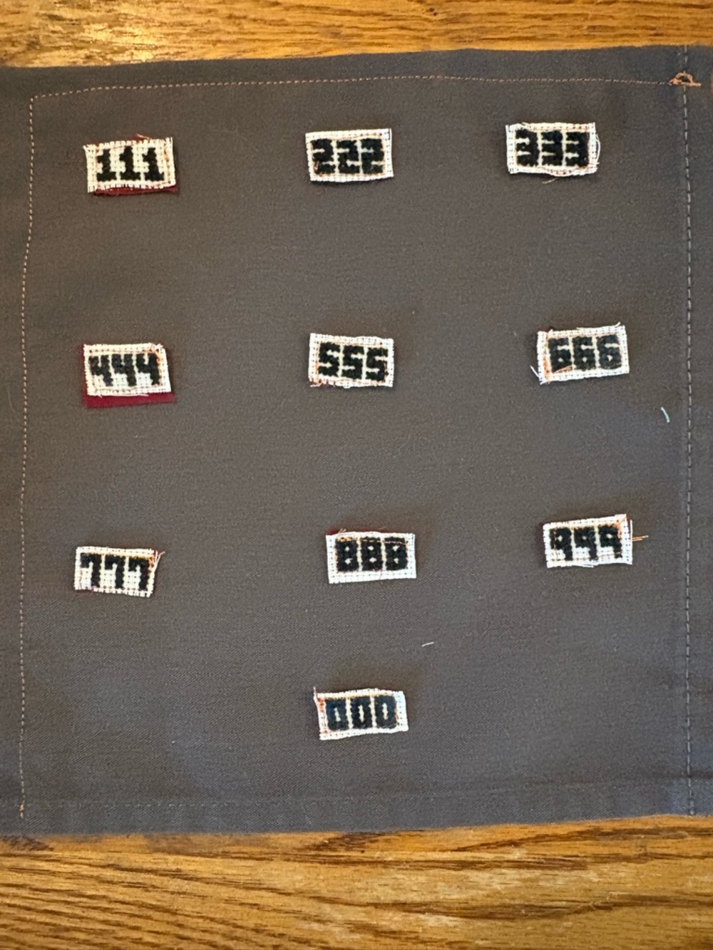 Handmade Cross Stitch Angel Numbers Micro-Patch